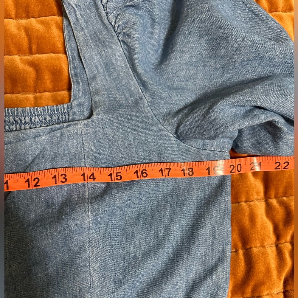 Old Navy Puff Sleeve Jean Mini Dress Womens L - Picture 5 of 8